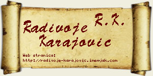 Radivoje Karajović vizit kartica